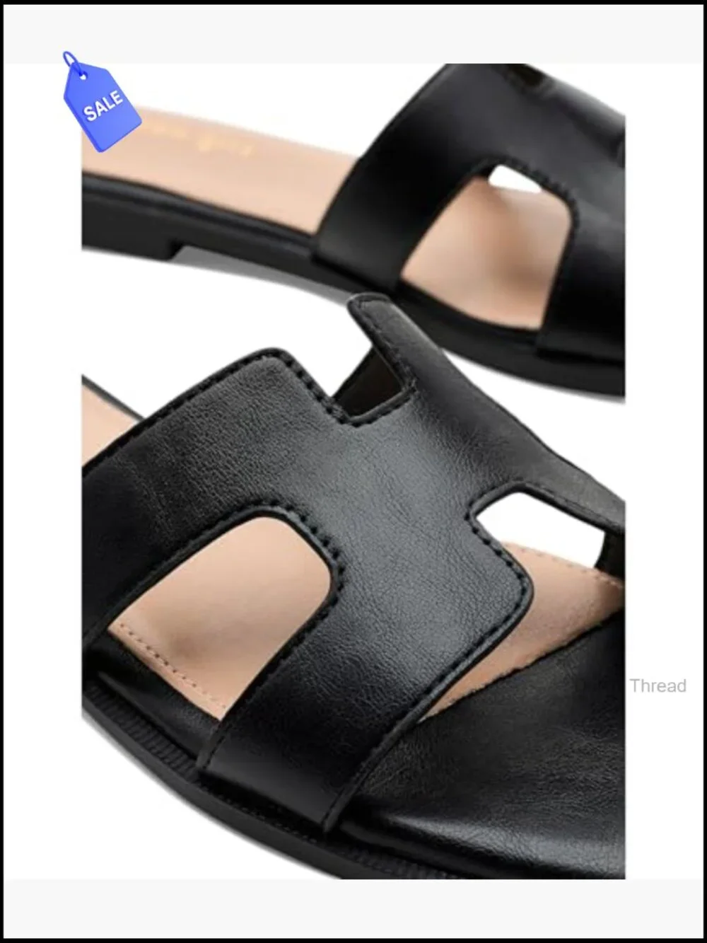 Flat Slide Sandals with Cutout Strap - Lightweight & Comfortable